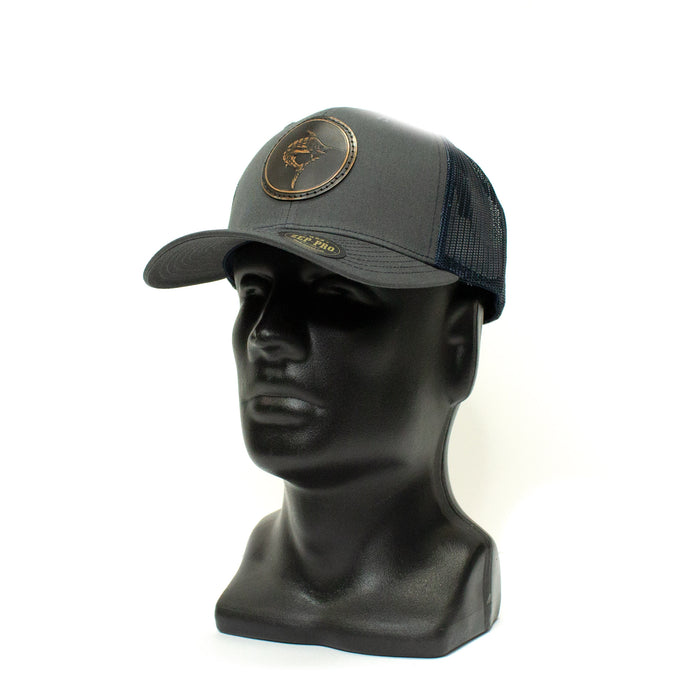 Zep-Pro Leather Fish Emblem Trucker Hat