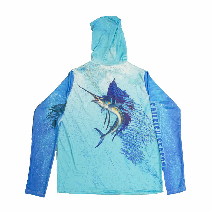 Sailfish Season 50 SPF Sun Long Sleeve Shirt w/Hood