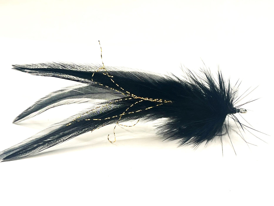 CD Black Feather with Black Collar Tarpon Fly